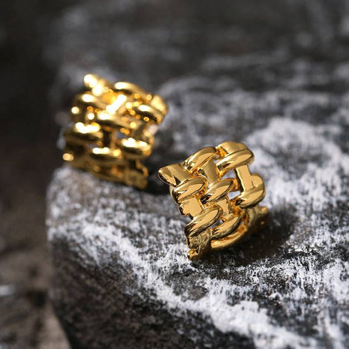 Braided striped earrings - Zafari Studio Jewelry
